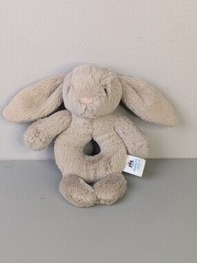 Jellycat Bashful Bunny Beige Baby Rattle, Plush Rabbit Toy BB4GR